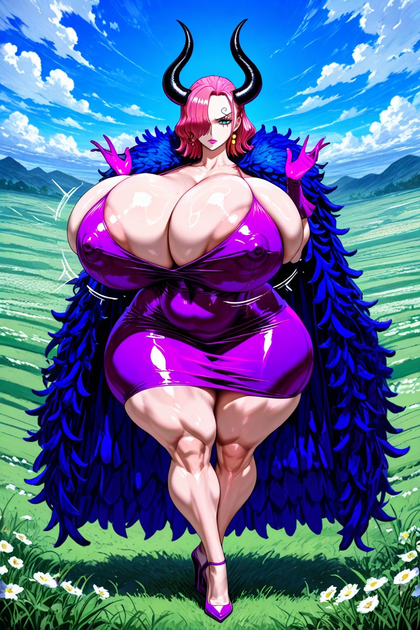 Magenta Gloves, Ass Bigger Than Body, Magenta Heels AI Porn