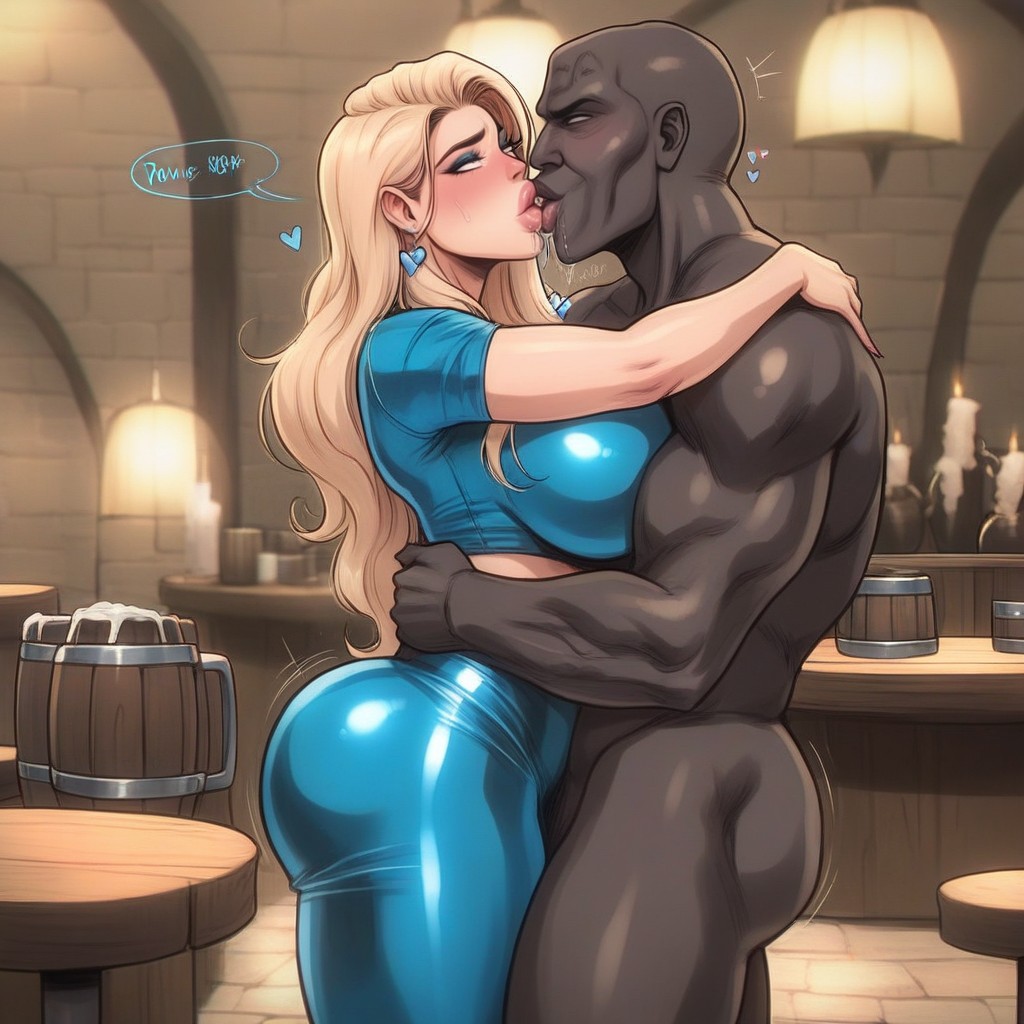 Love Hearts, Interracial, Deep Cleavage And Sideboob AI Porn