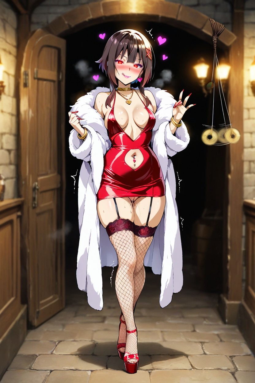 Red Thong, Licking Lips, Hypnosis Hentai AI Porn