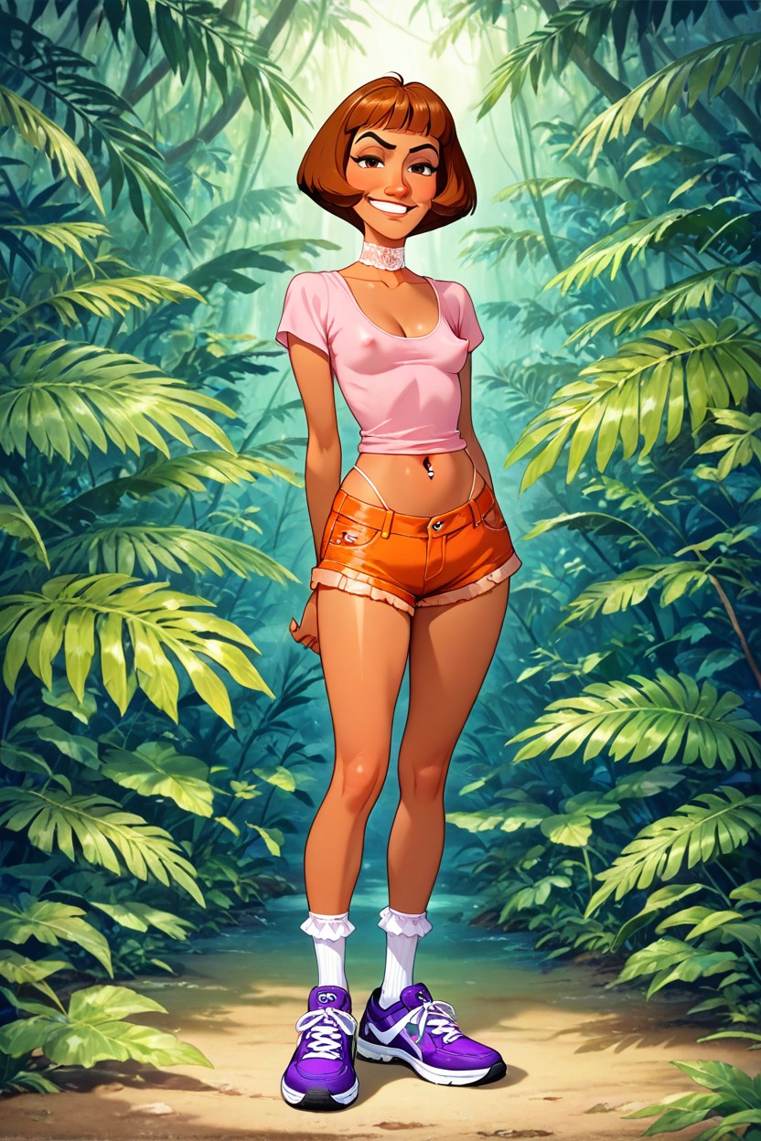Brown Skin, Huge Eyes, Bobcut Hentai AI Porn