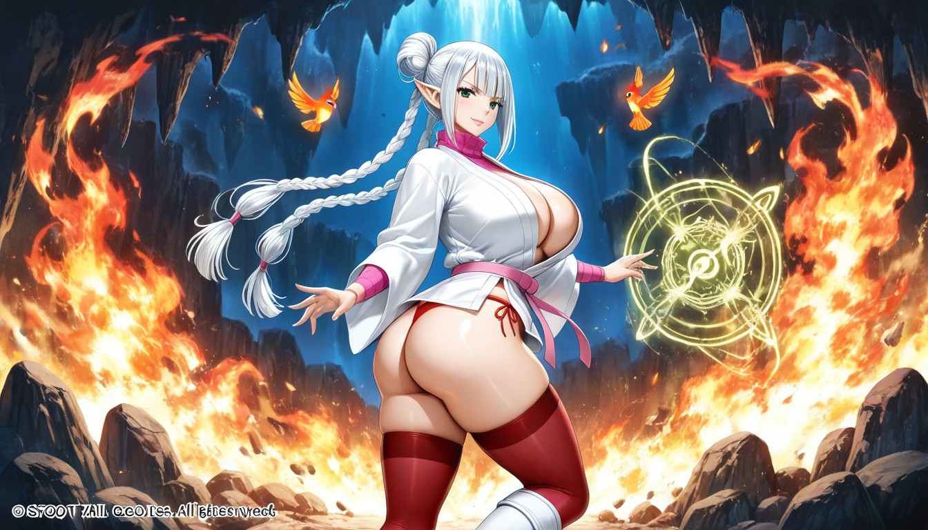 Pink Karate Belt At The Waist, Fierce Battle, Voluptuosa Hentai IA