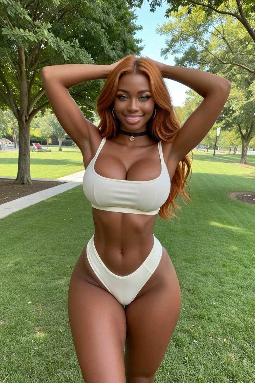 Looking Over Shoulder, Fit Body, Brown Skin AI Porn