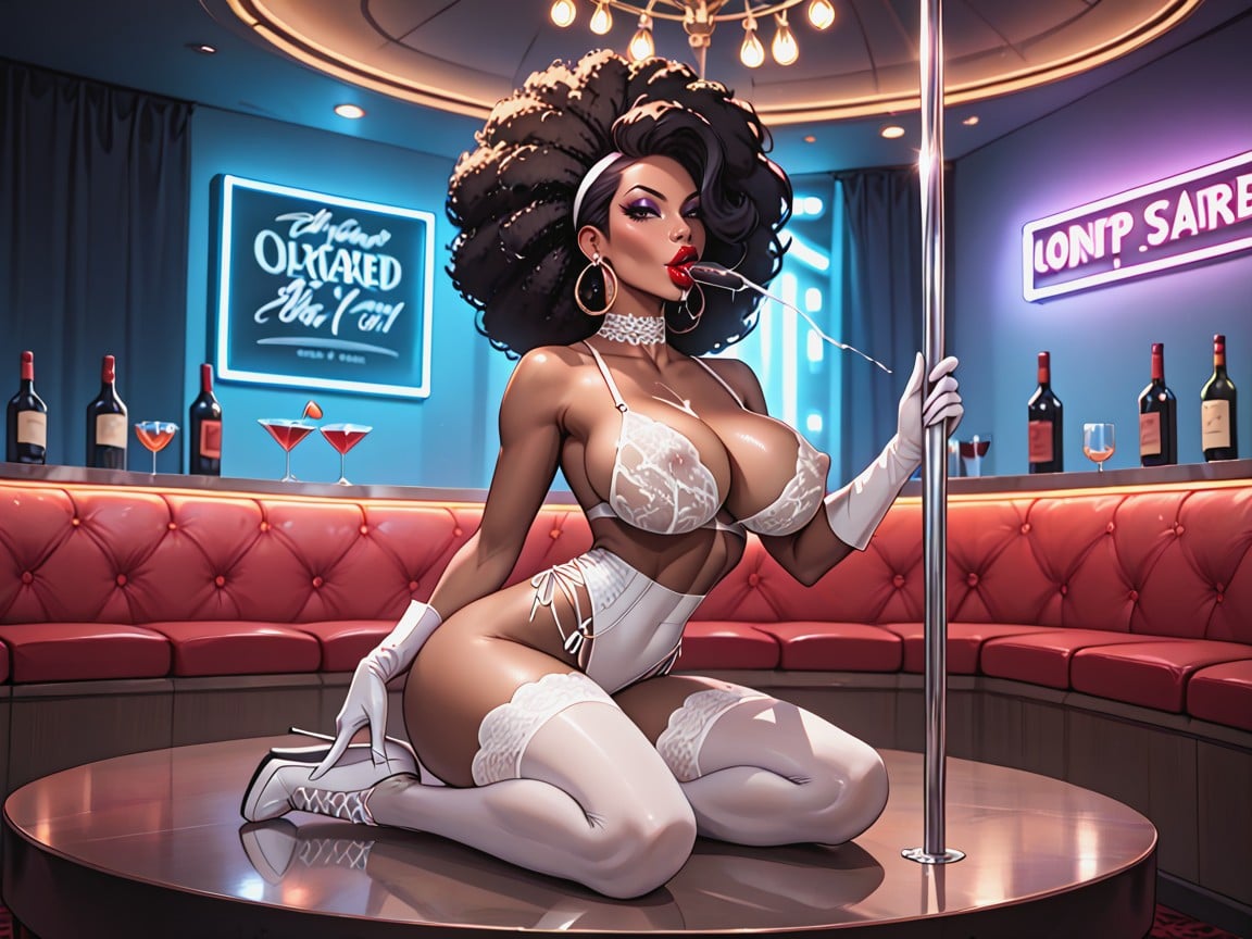 Big Ass, White Laced Gloves Strip Club, Bimbo AI Porn