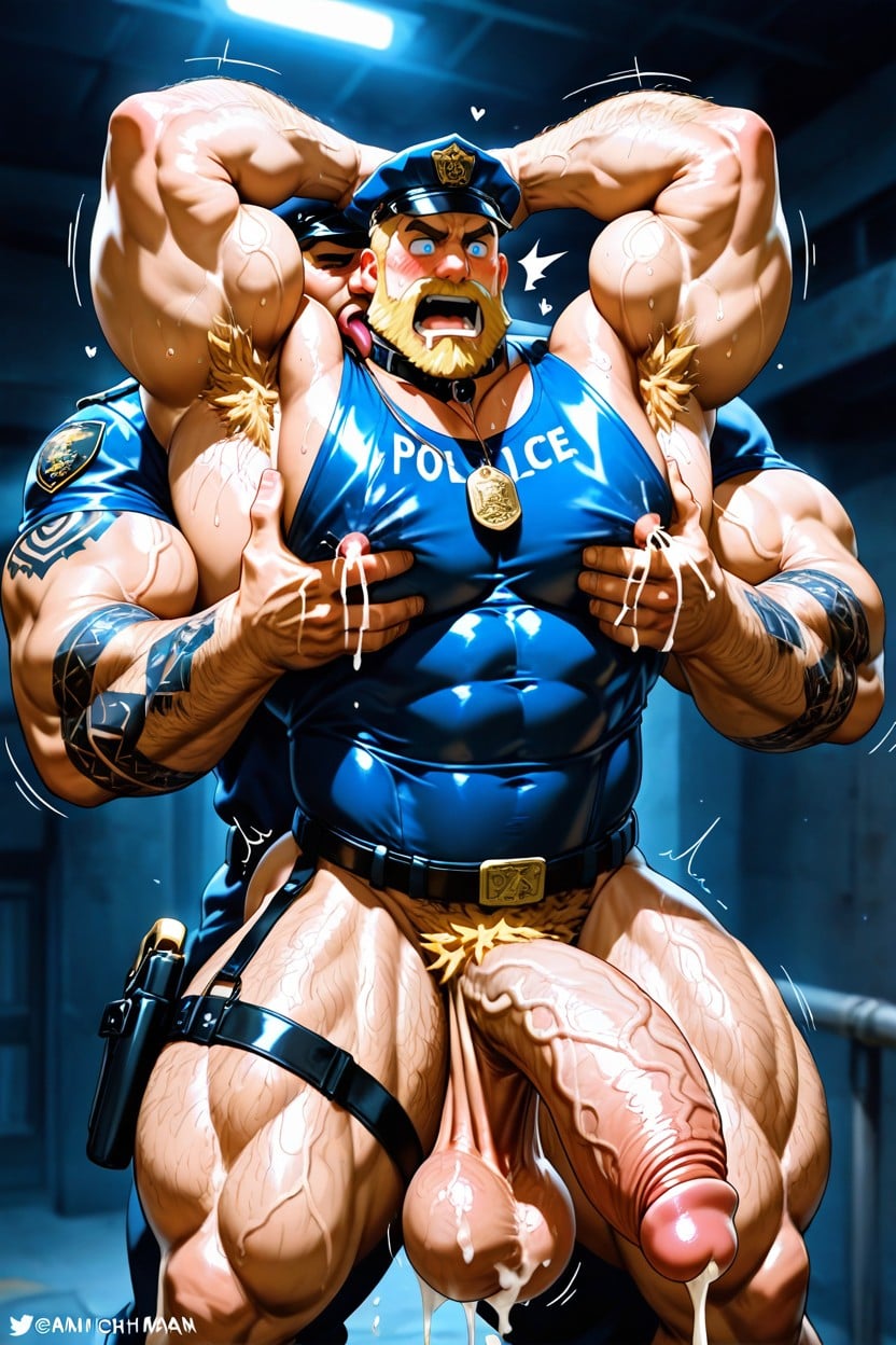 Hyper Hairy Body Armpits Arms Thighs Pecs And Balls, Gigantic, Man Has Brown Hair AI Gay Porn
