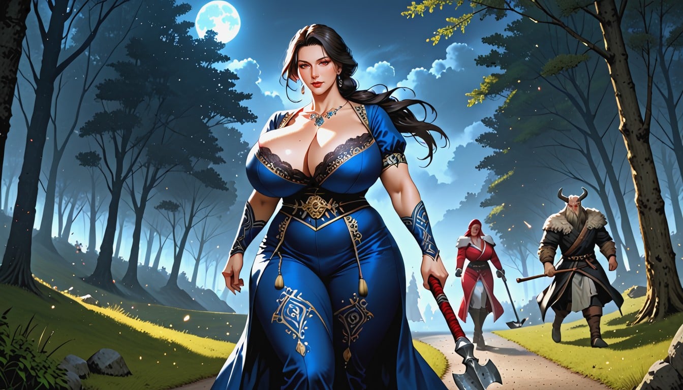 Voluptuous, Highly Detailed, In Dark Night MILF AI Porn