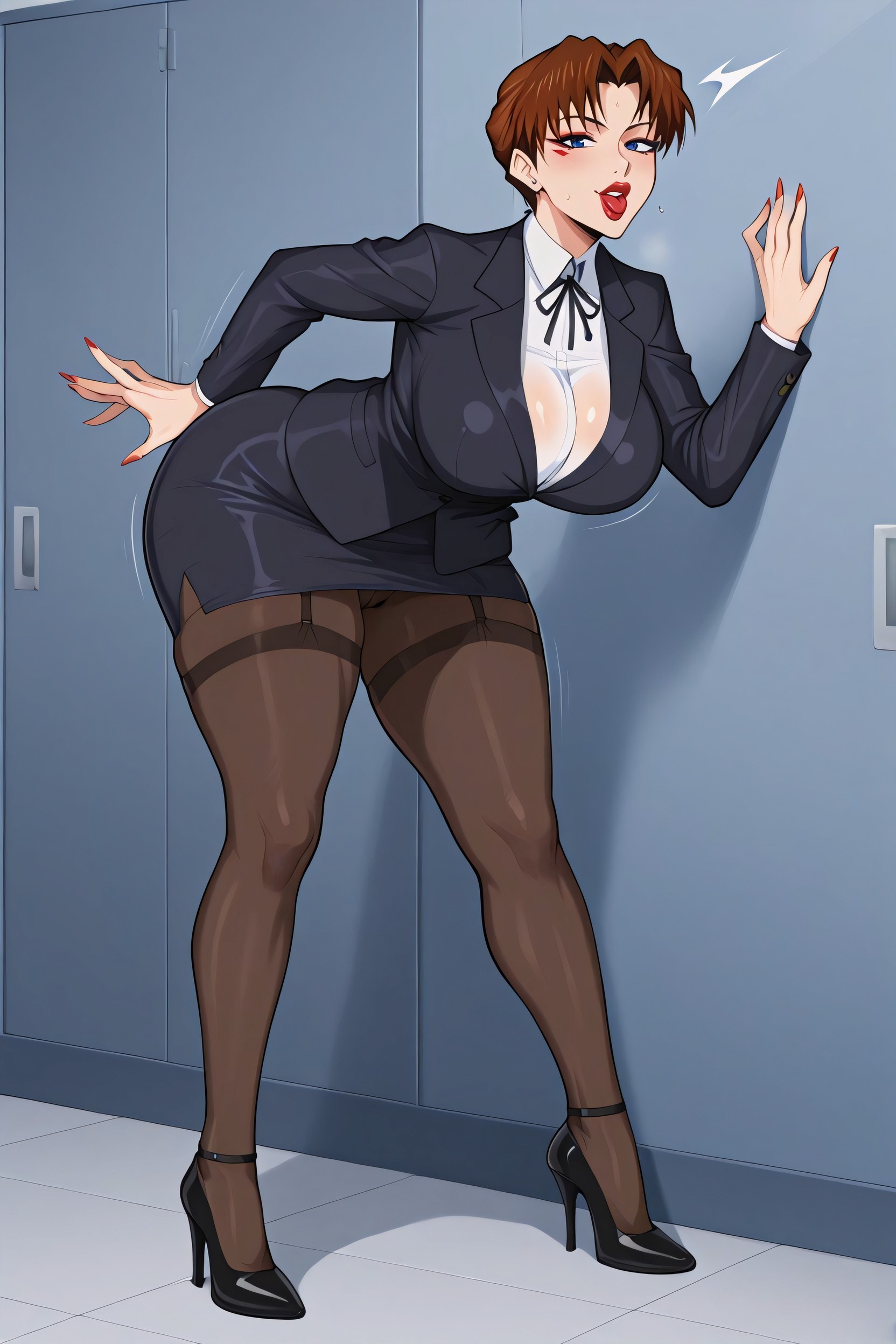 Fetish Heels, Horny, Leaning On A Wall Hentai AI Porn