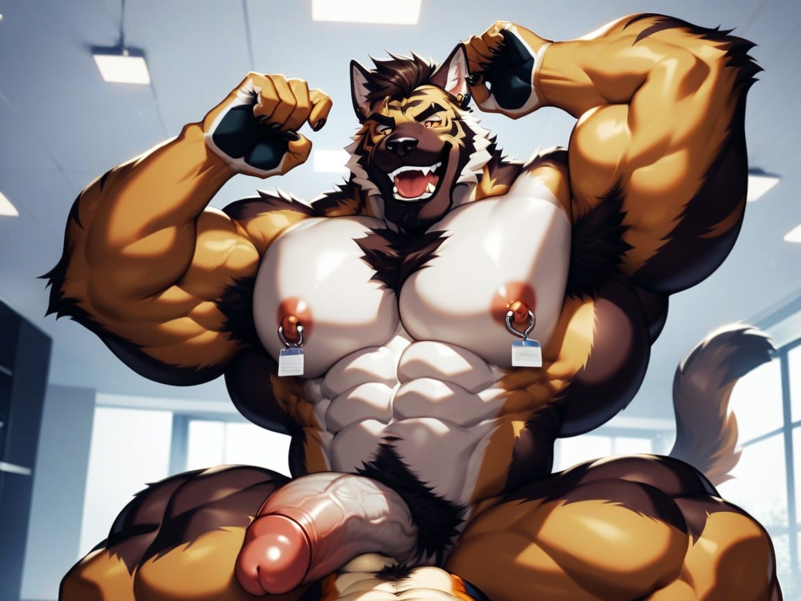 Ride Dick, Furry German Shepherd Dog He Fucks The Tiger, Off-shoulder Furry AI Porn