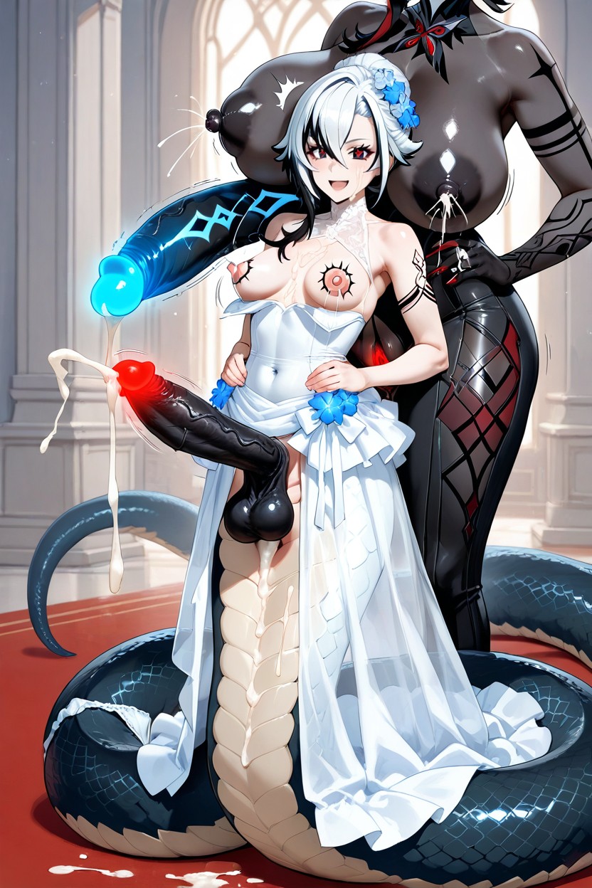 Futa On Female, Puffy Areola, Cum On Face Hentai AI Porn