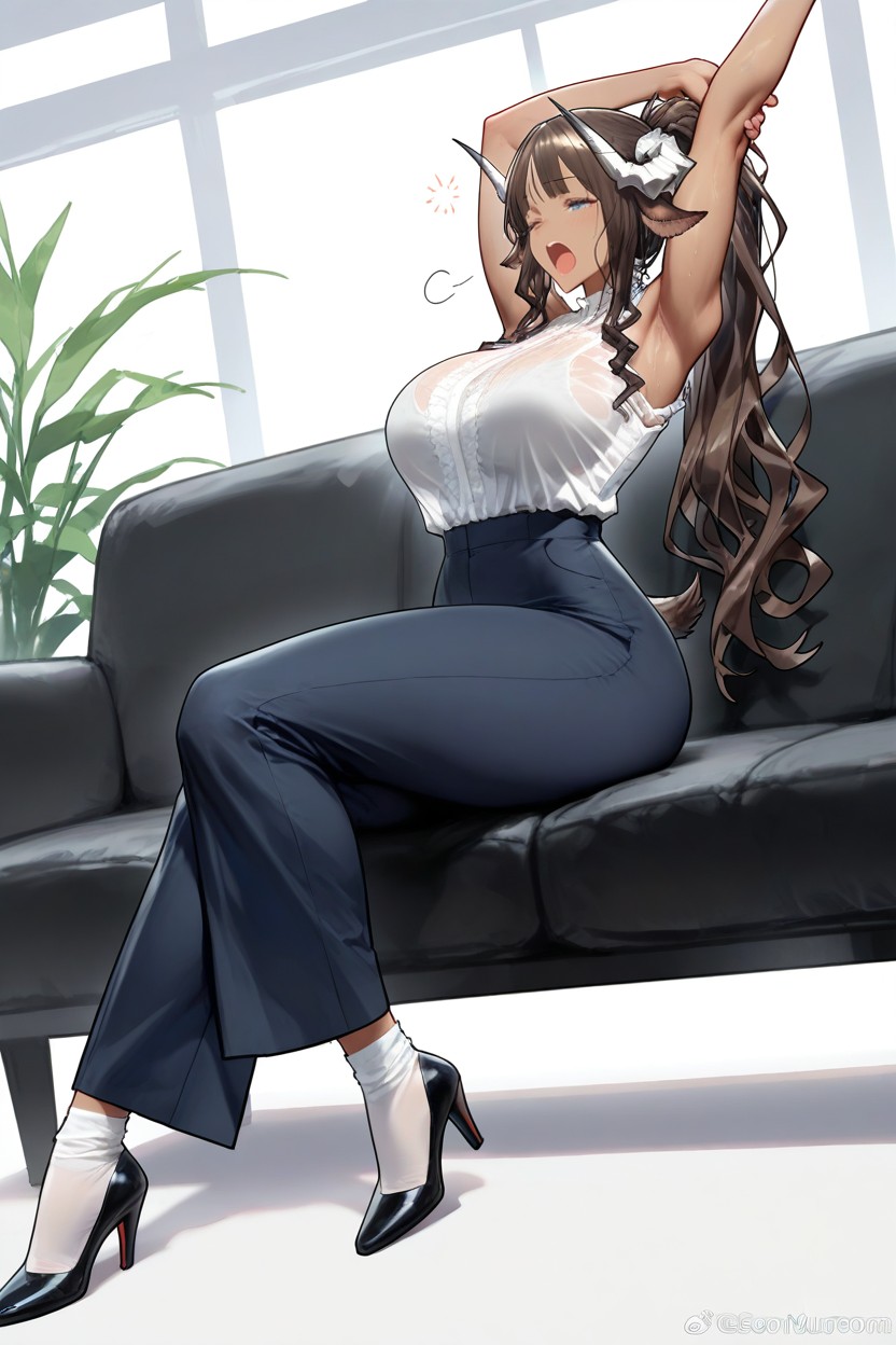 Ondulado, Thick Thighs, White Horns Hentai IA