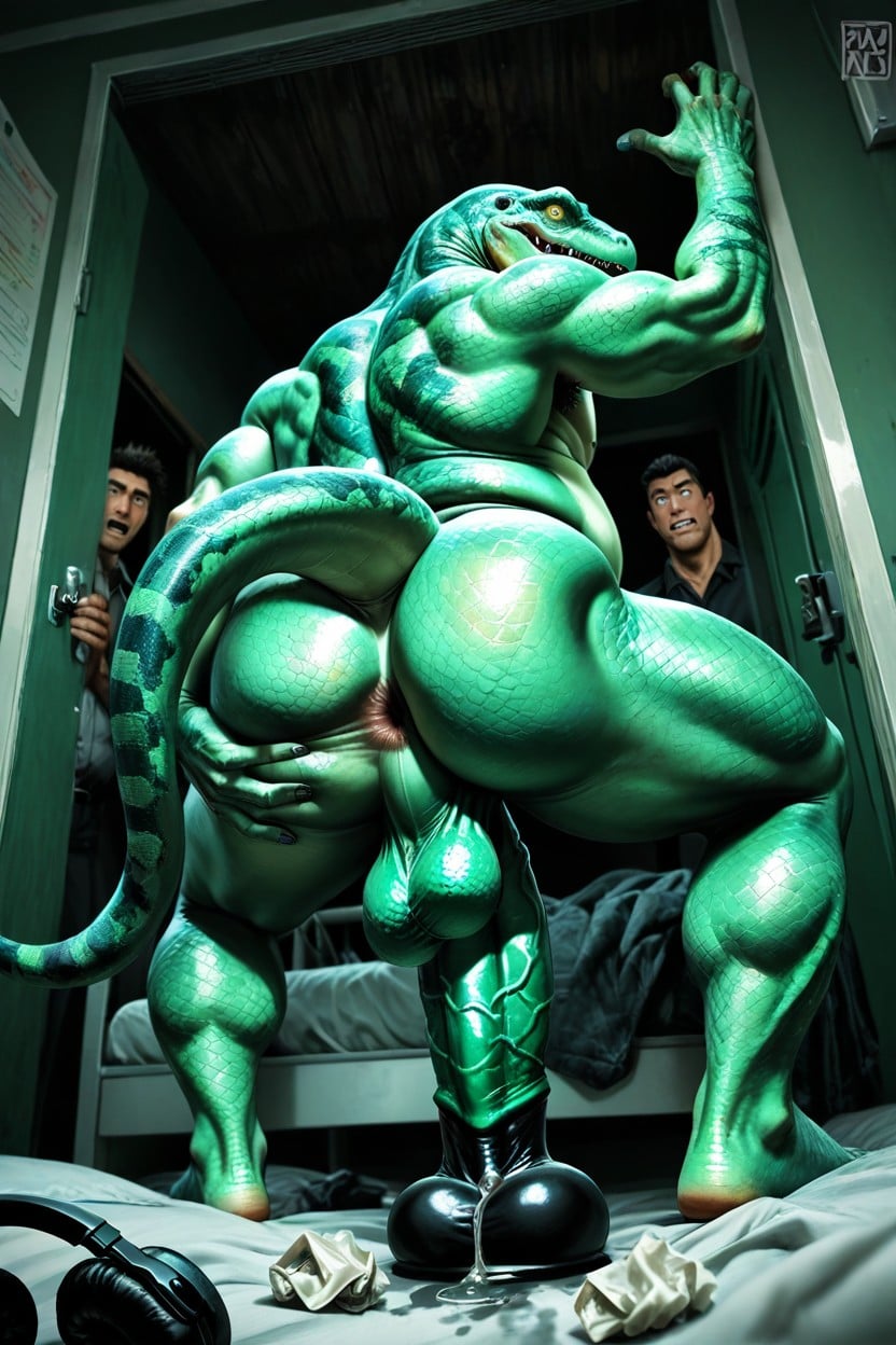 Large Dropped Balls, Spreading His Butt Hole, Lizard Face Porno IA Gay