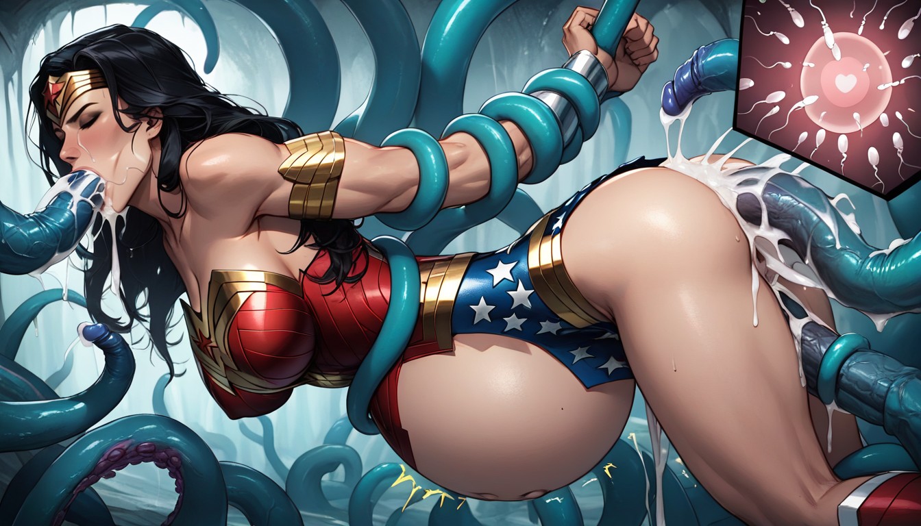 Huge Tentacle In Ass, Gran Angular, Líneas De Rebote Porno IA