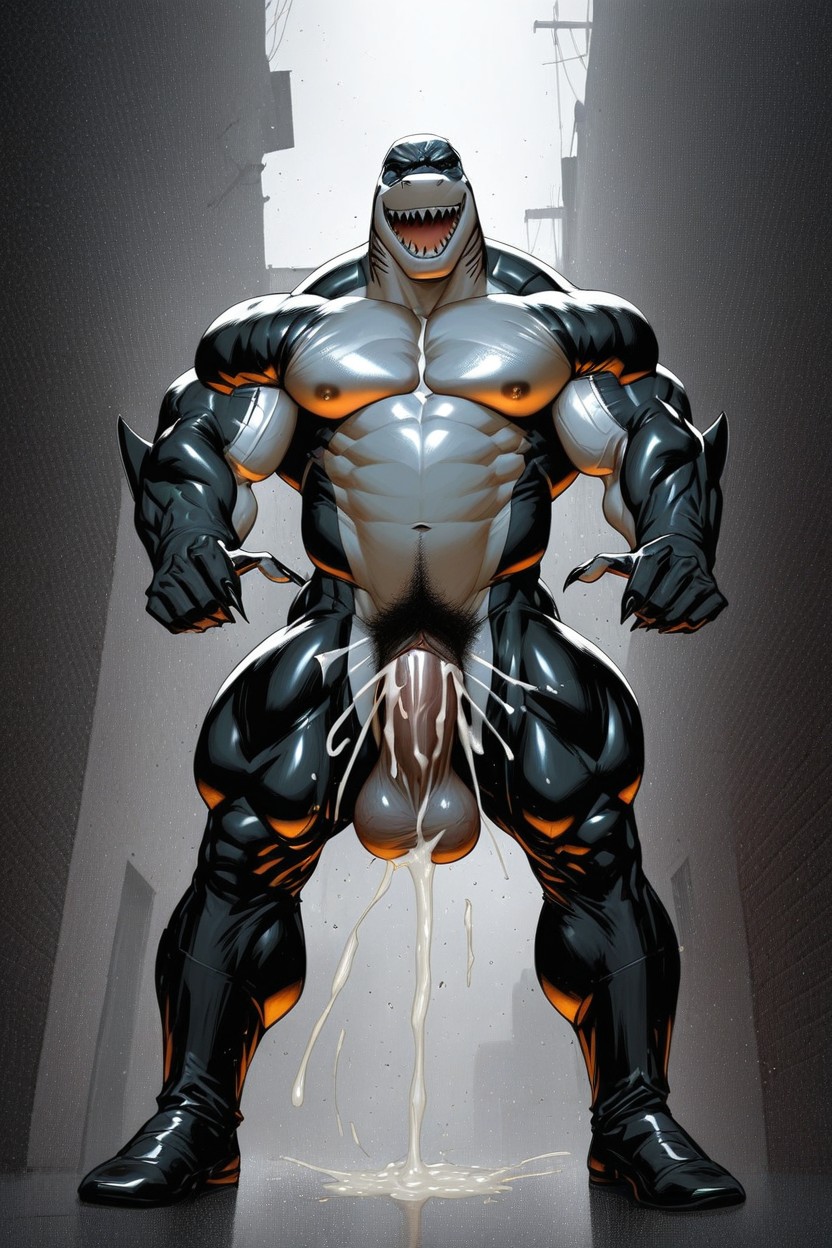 Transman With Extreme Large Claws, フルボディ, Hyper Cock ゲイAIポルノ