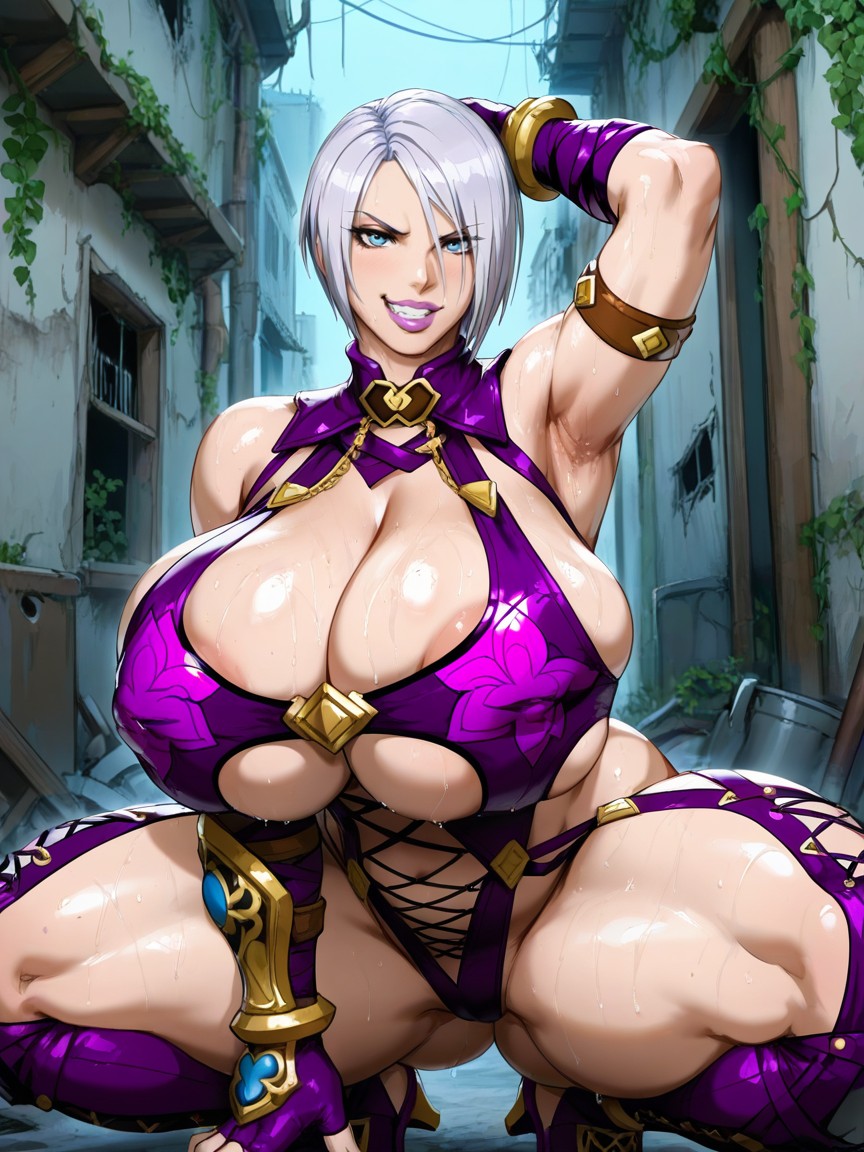 Extremely Large Ass, Showing Teeth, Looking At Viewer AI Porn