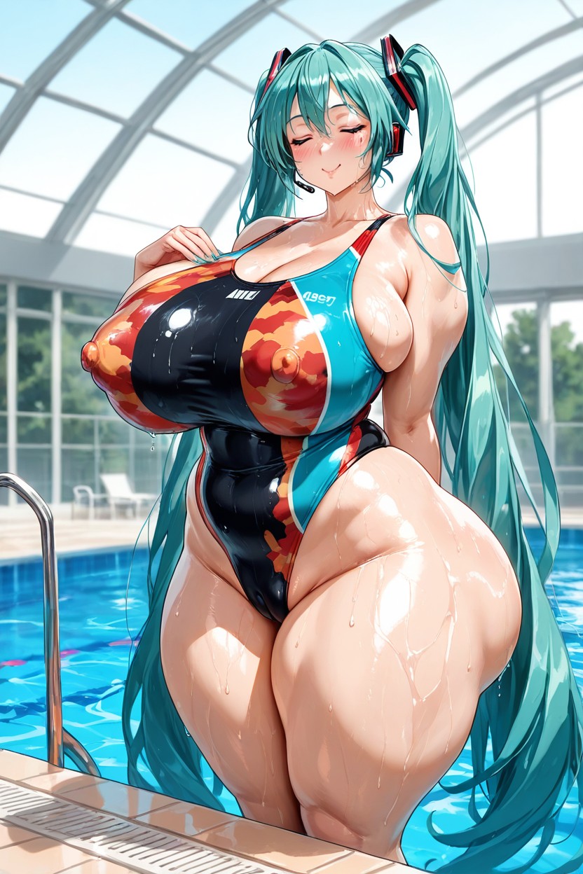 Extremely Snacthed Waist, Massive Ass, Legs Together AI Porn