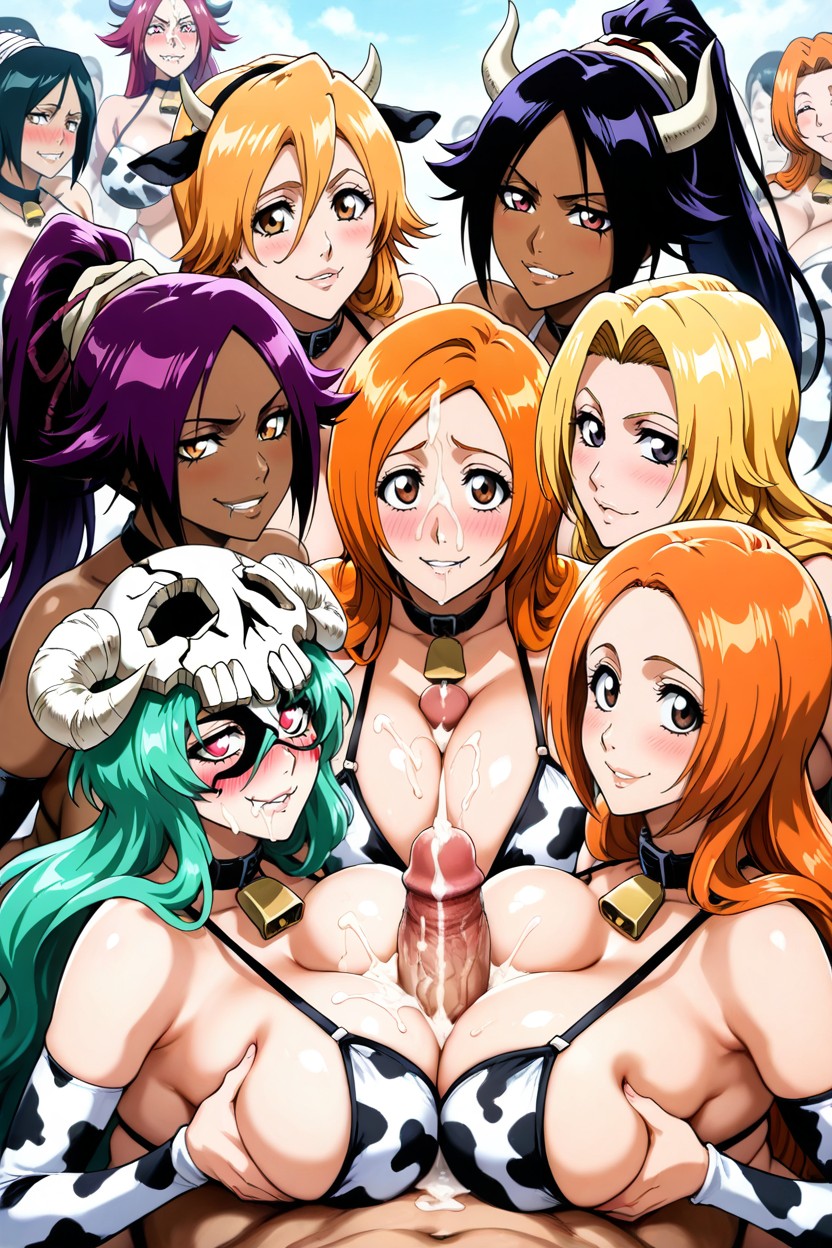 Heart Eyes, Huge Cock, Bleach Women AI Porn