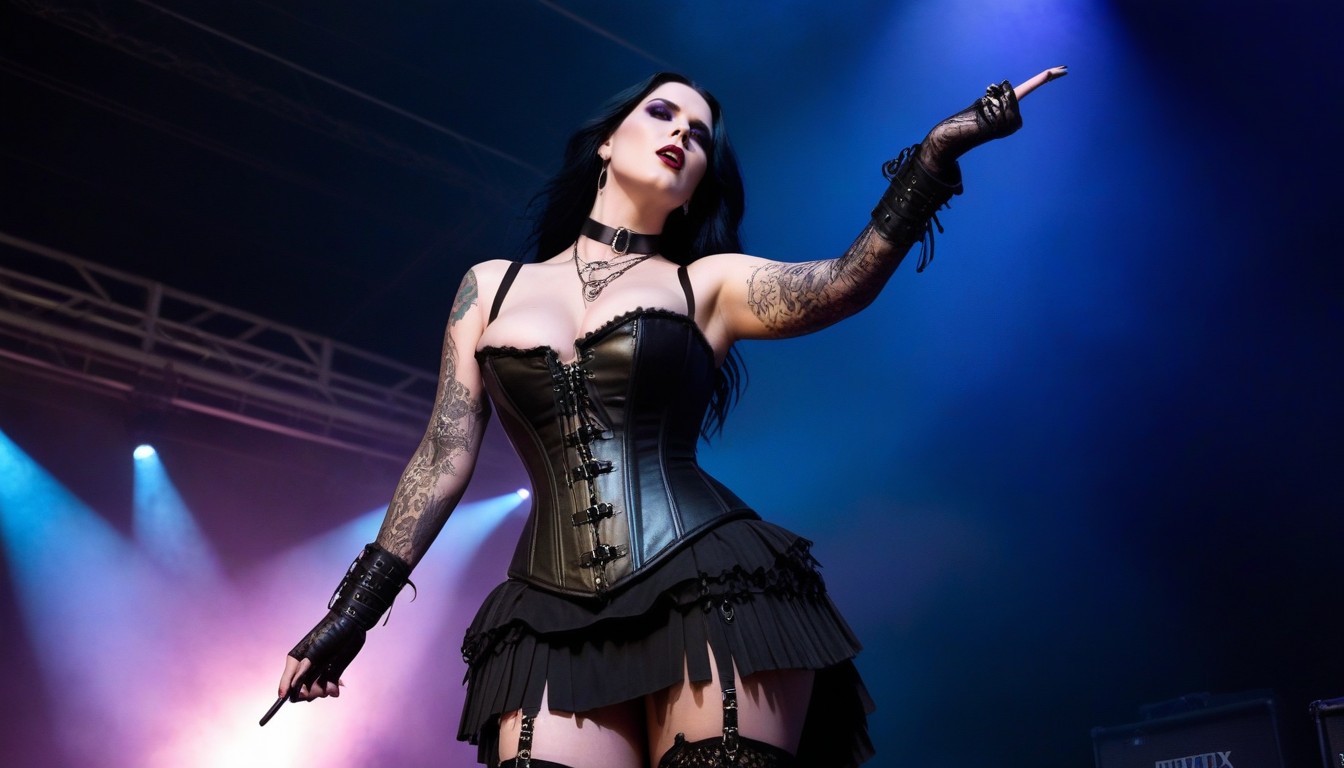 Standing, Almond Eyes, Goth AI Porn