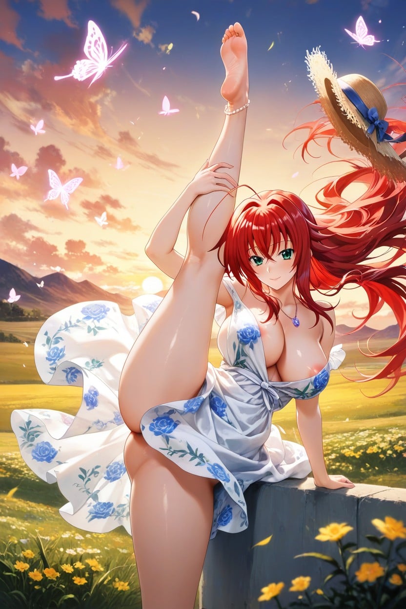Flowers, Ultra Detailed, Straw Hat With Flowers Hentai IA
