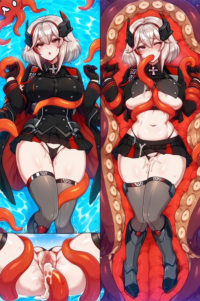 Sex High In The Air Above The Water, Oiled Skin, Tentacles In Ass Hentai IA