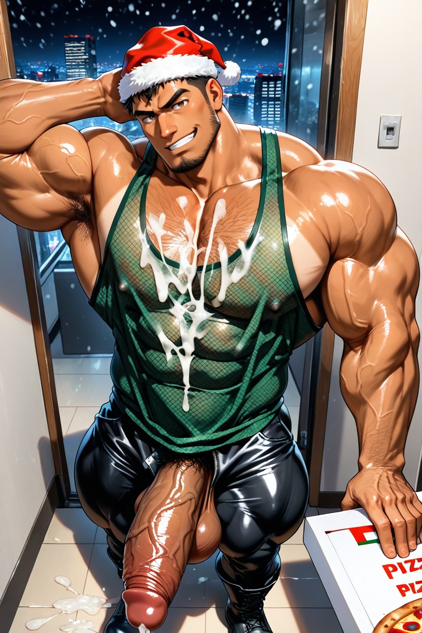 Pizza Delivery Guy, Sharp Shadows, Top Light ゲイAIポルノ