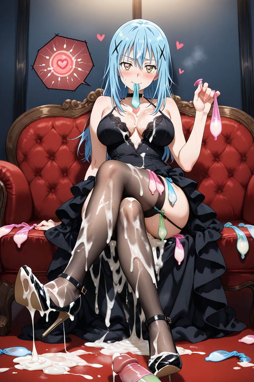Footjob, Cum On Legs, Semen On High Heels Hentai IA
