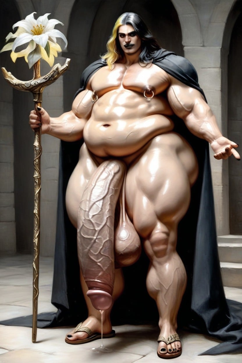 Long Length, Broad Shoulders, Penis Hanging Down To The Ground AI Gay Porn