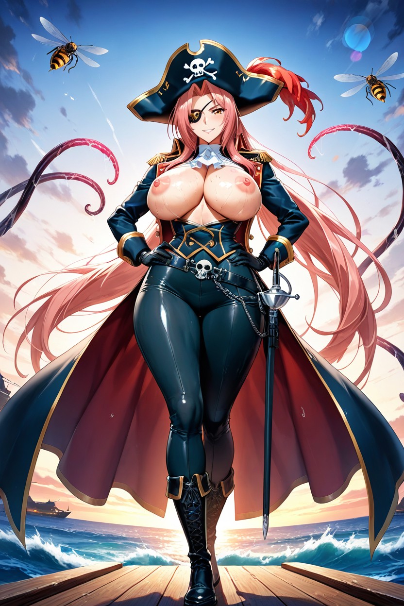 Frilly Loose Shirt, Front View, Sexy Idol Hentai AI Porn
