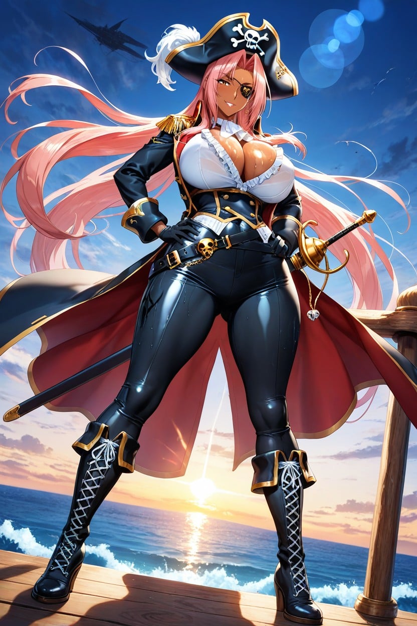 Hands On Hips, Standing On A Wooden Ship, Hard Shadow Hentai AI Porn