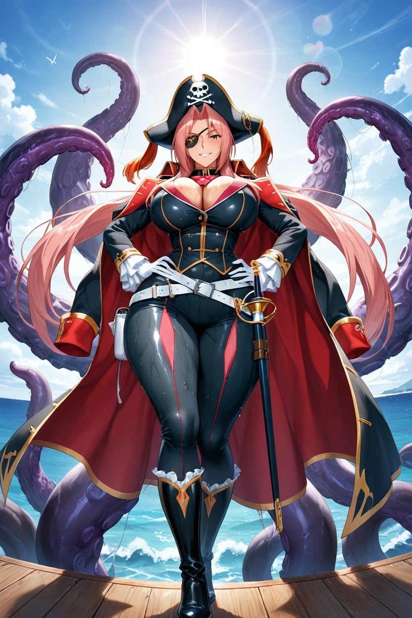 Waist Shot, Hard Shadow, Massive Breasts Hentai AI Porn
