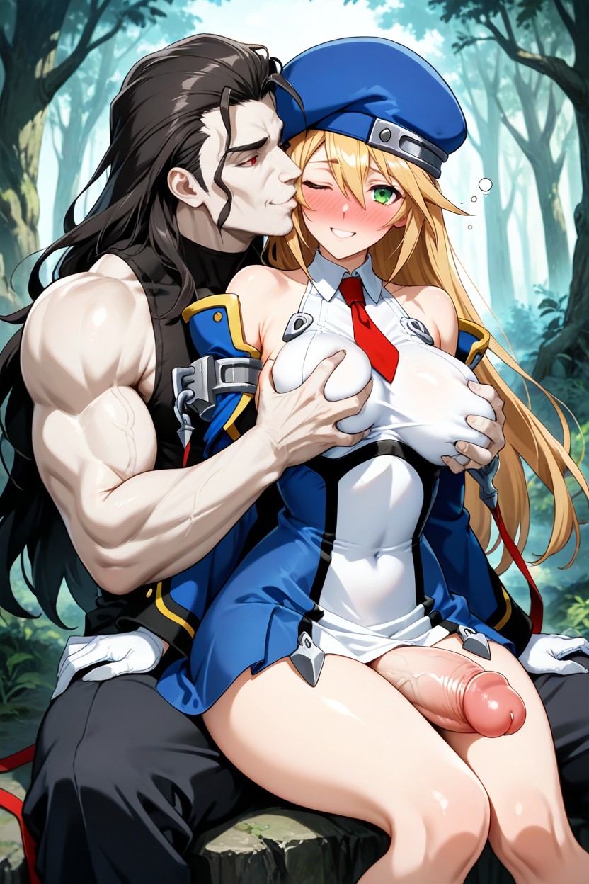Hand On Vagina To Rub, Wink, On A Ruined Forest AI Porn