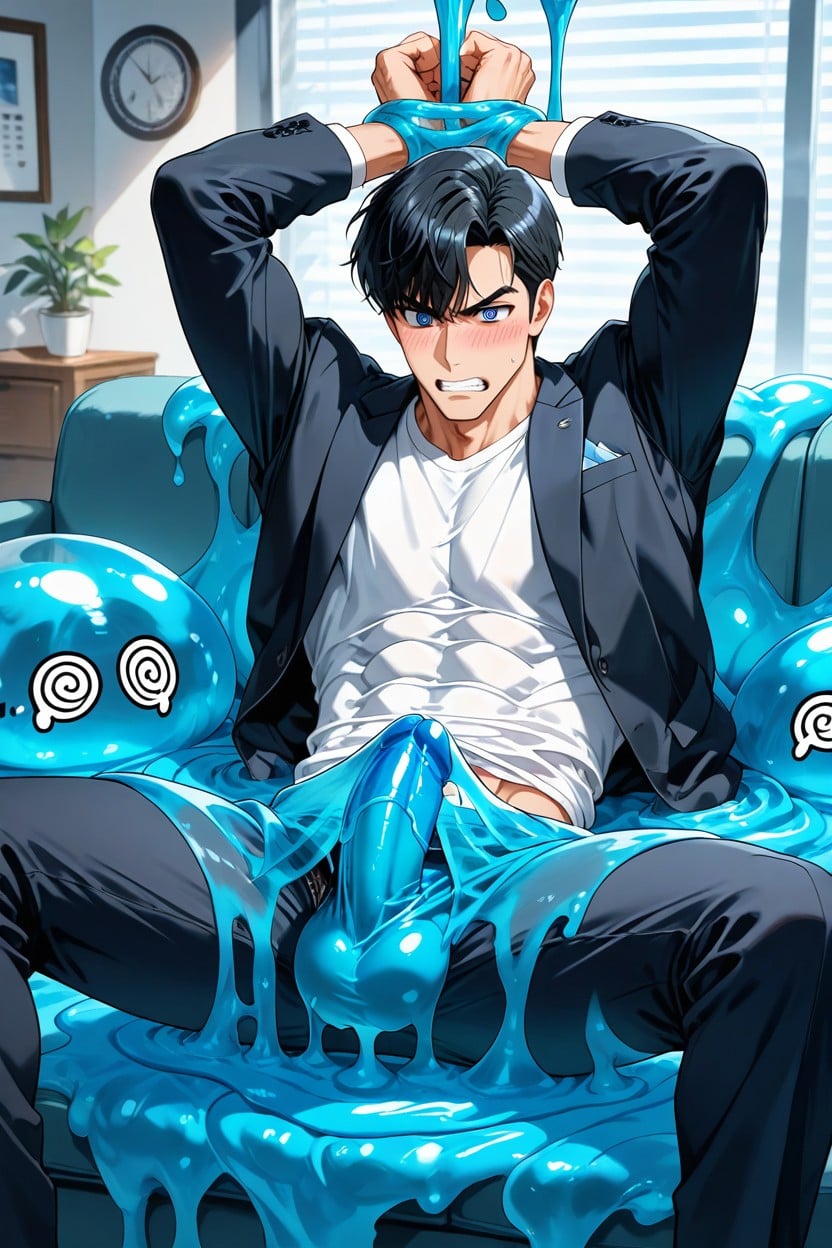 Groping, Long Bangs Hanging Down To The Forehead, Slightly Messy Hair AI同性戀黃片