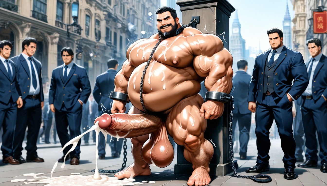 Moustache, Obese, Naked AI Gay Porn