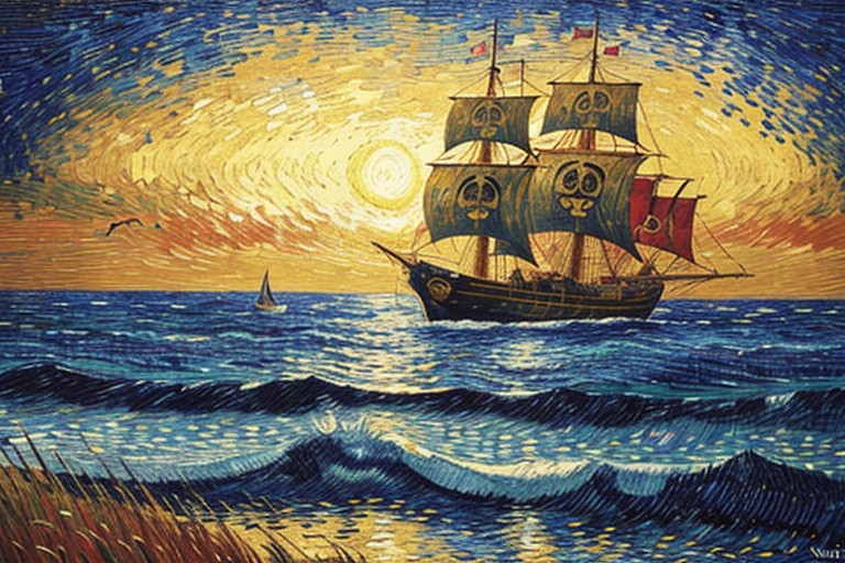 One Piece Straw Hat Pirate Symbol, Sunrise, Insane Details AI Porn