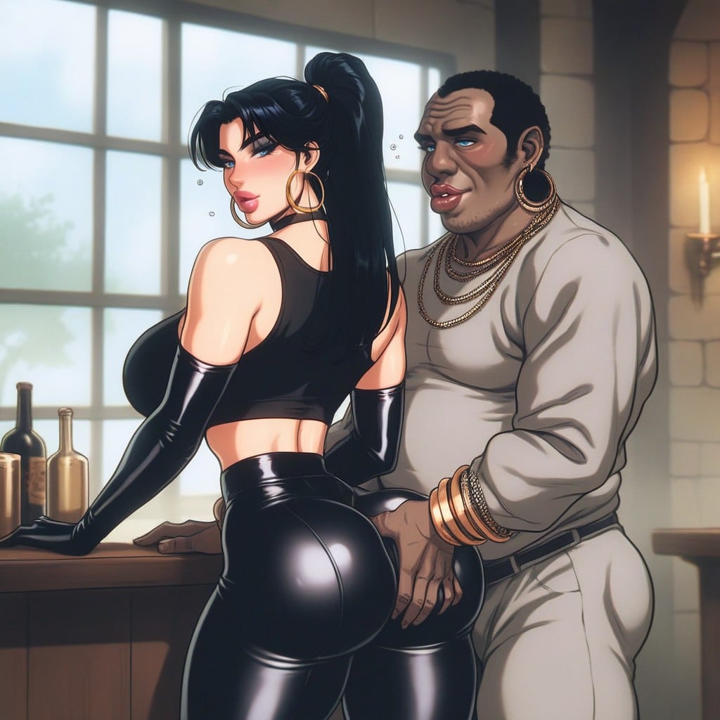18+, Makeup, Black Long Gloves AI Porn