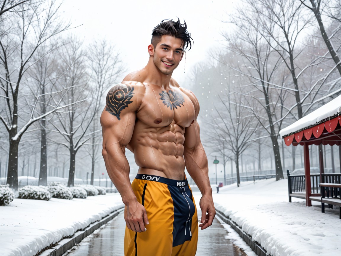 Muscular, Cuisses Épaisses, Wasp Hyper Waist Porno IA Gay