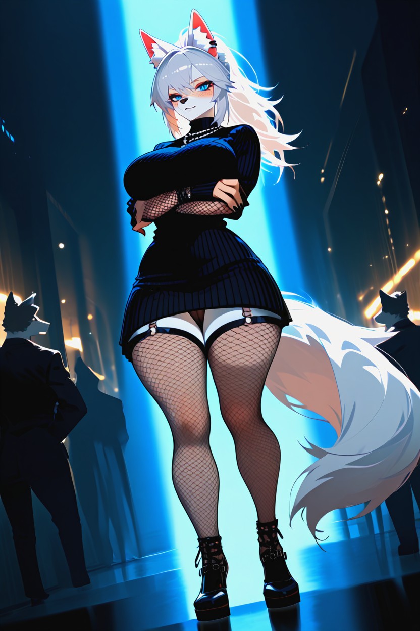 Thick Thighs, Full Body, Big Tail Furry AI Porn