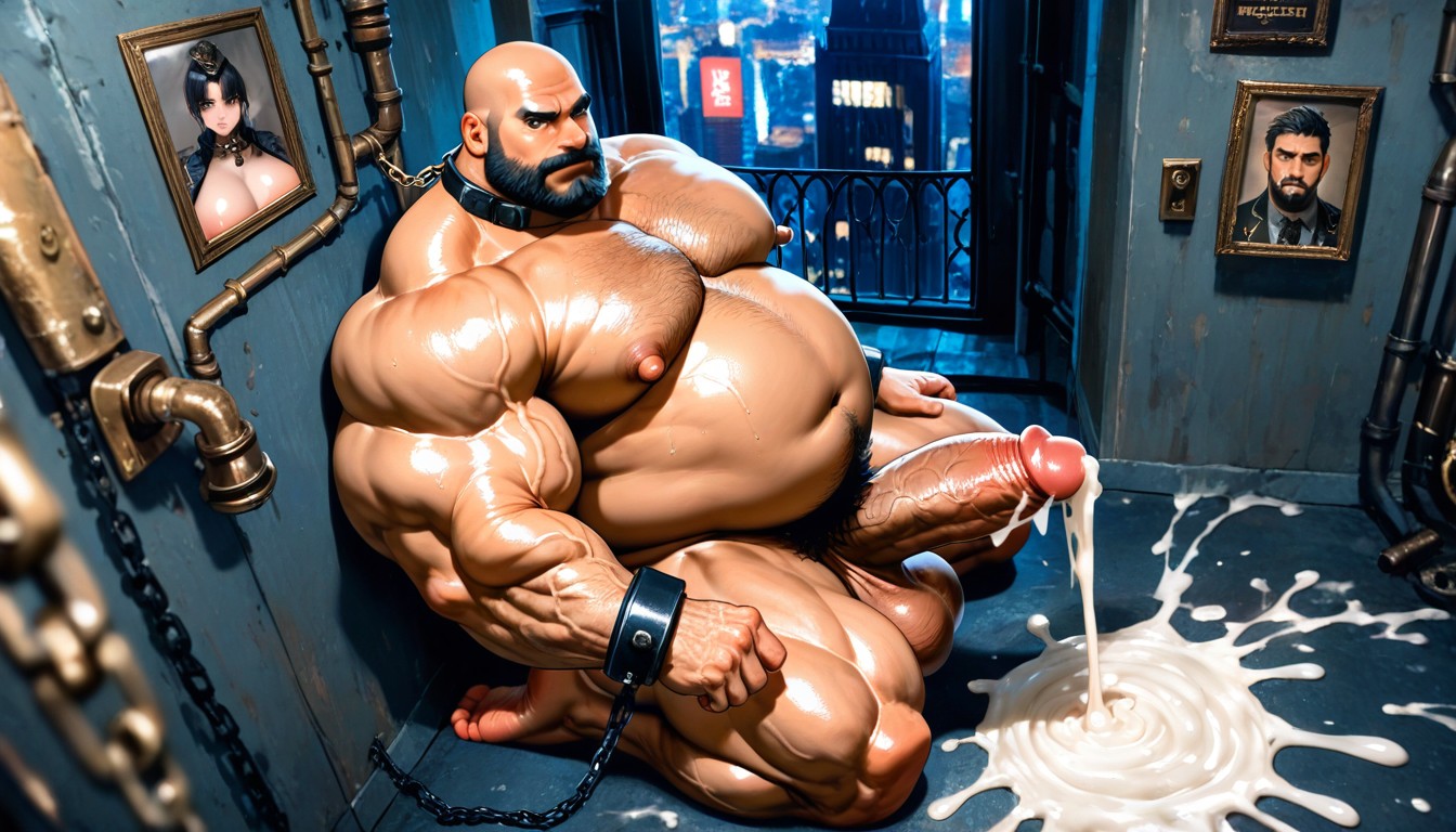 Bara Pecs, Struggling, Chained AI Gay Porn