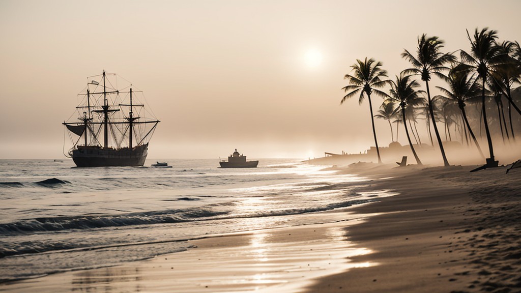 Flickering In The Mist The Ship Through The Still Water Without A Sound, Emerging Silently From The Fog, 18+ Porno IA