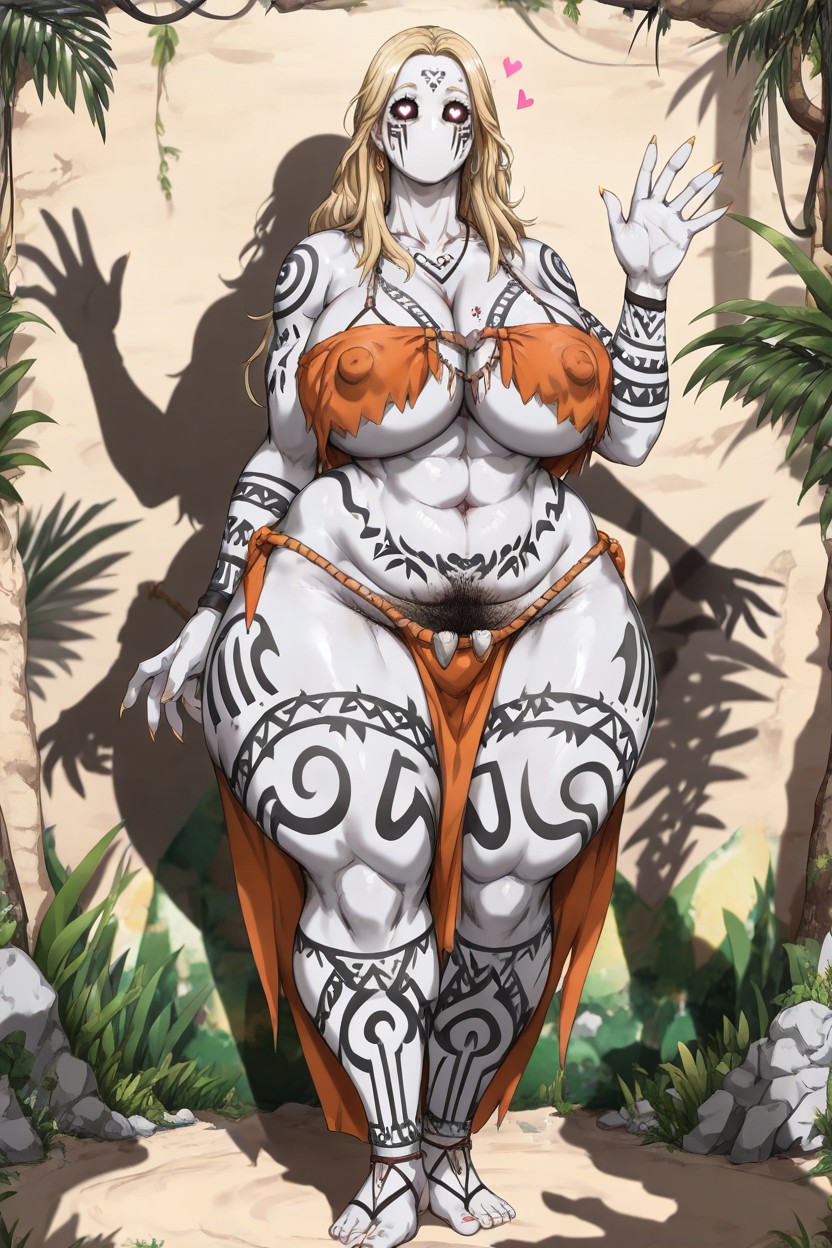 Massive Ass, Jungle, Giant Erect Nipples AI Porn
