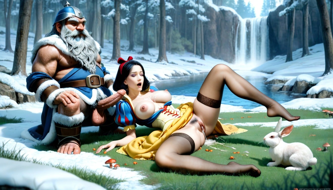 Bare Foot, Rabbit, Princess Snow White With Black Hair AI Porn