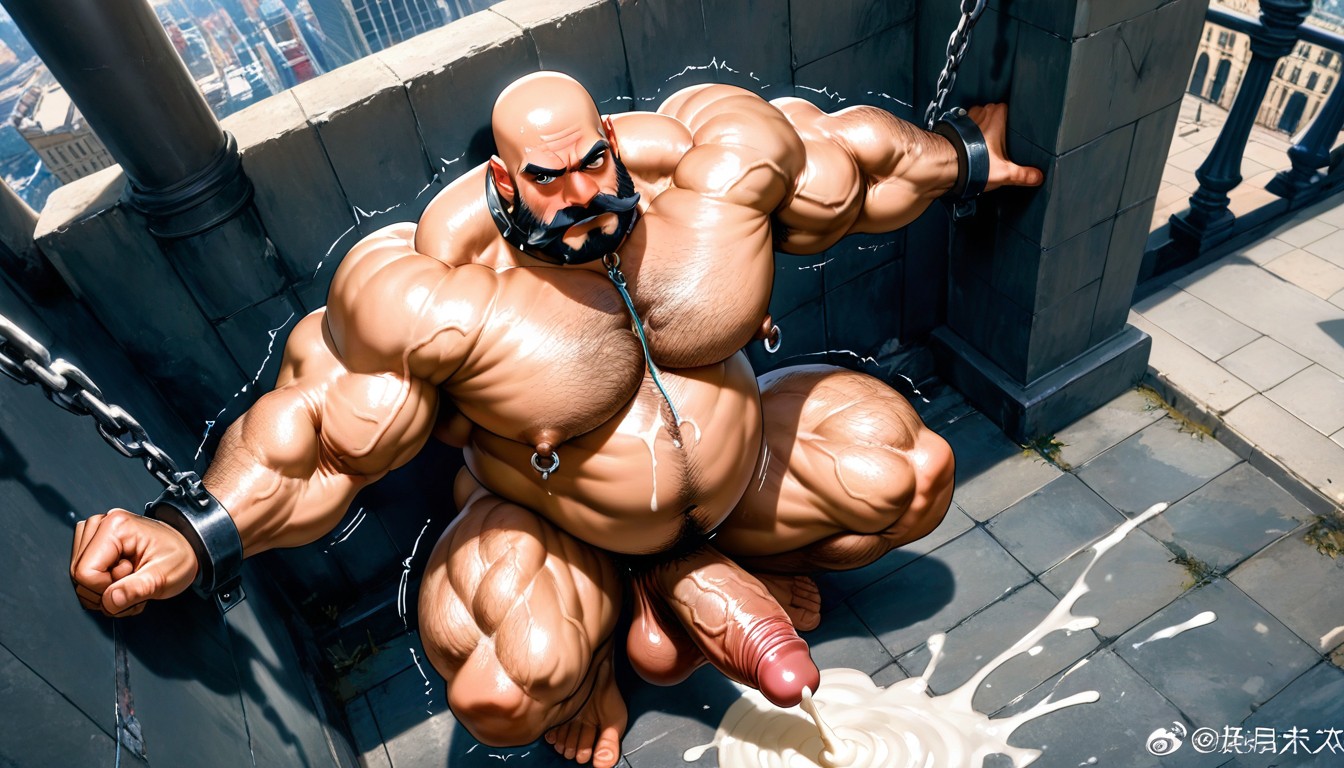Side View, Top Down, Impossibly Large Hyper Penis AI Gay Porn
