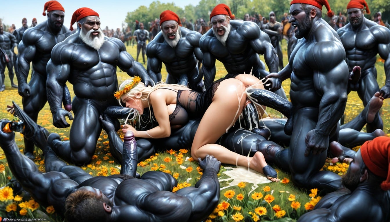 Rough Ravishment By Dwarves, Gang Bang, Too Much Cock Shoved In All Her Holes Hentai AI Porn