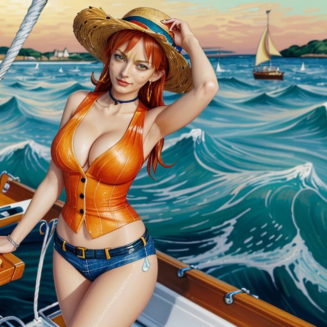 Nami Drawn In Animated Style, High Detail, Woman Drawn In Animated Style AI 포르노