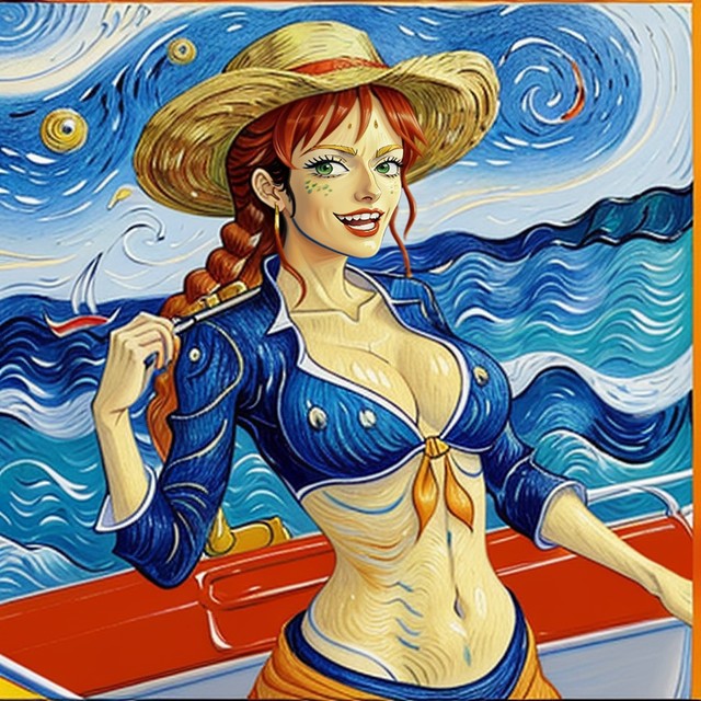 Screenshot From One Piece Anime, 18+, Nami Drawn In Animated Style AI Porn
