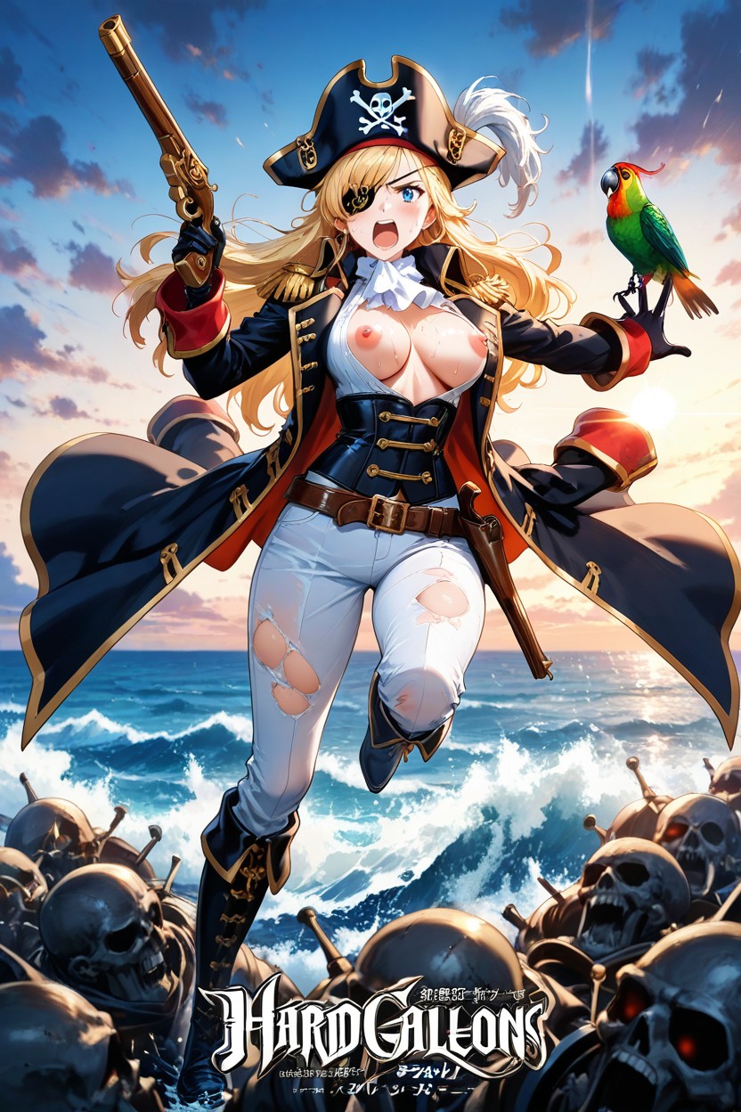Many Sailors Around, 側視圖, Aiming Gun Towards Viewer AI黃漫