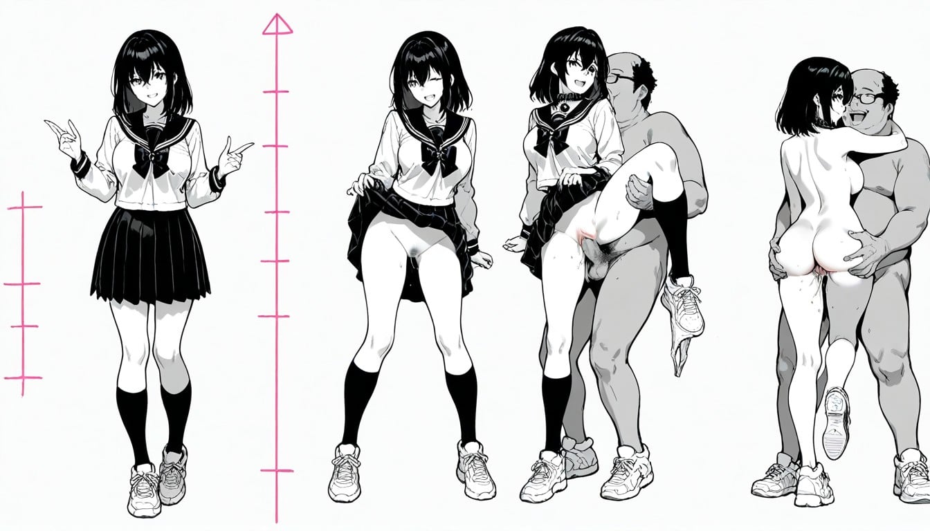 Monochrome, Line Drawing Only, 25+ Hentai AI Porn