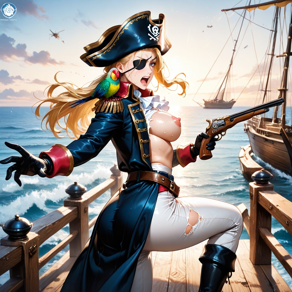 Pirate Crew, Maigre, Long Blond Hair Porno IA Hentai