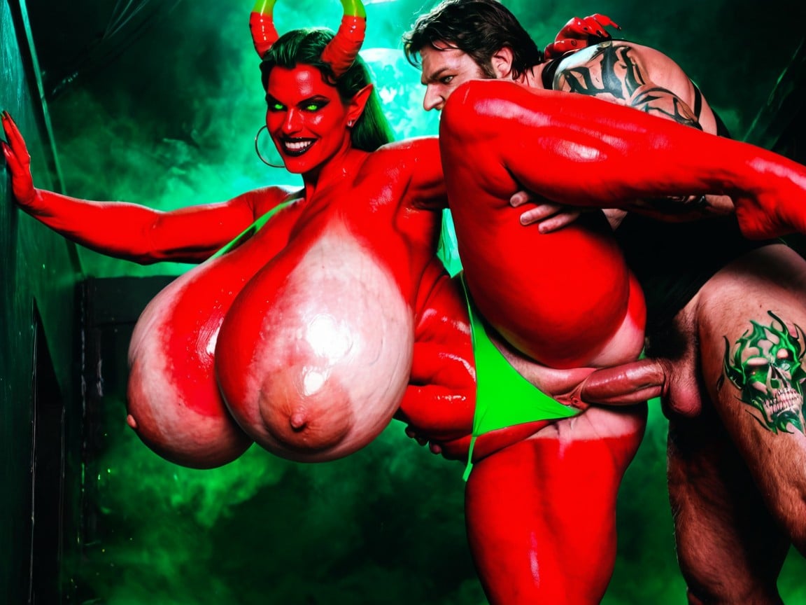 Demon Realm, Waist And Hips And Thighs, Green Fluorescent Lighting AI Porn