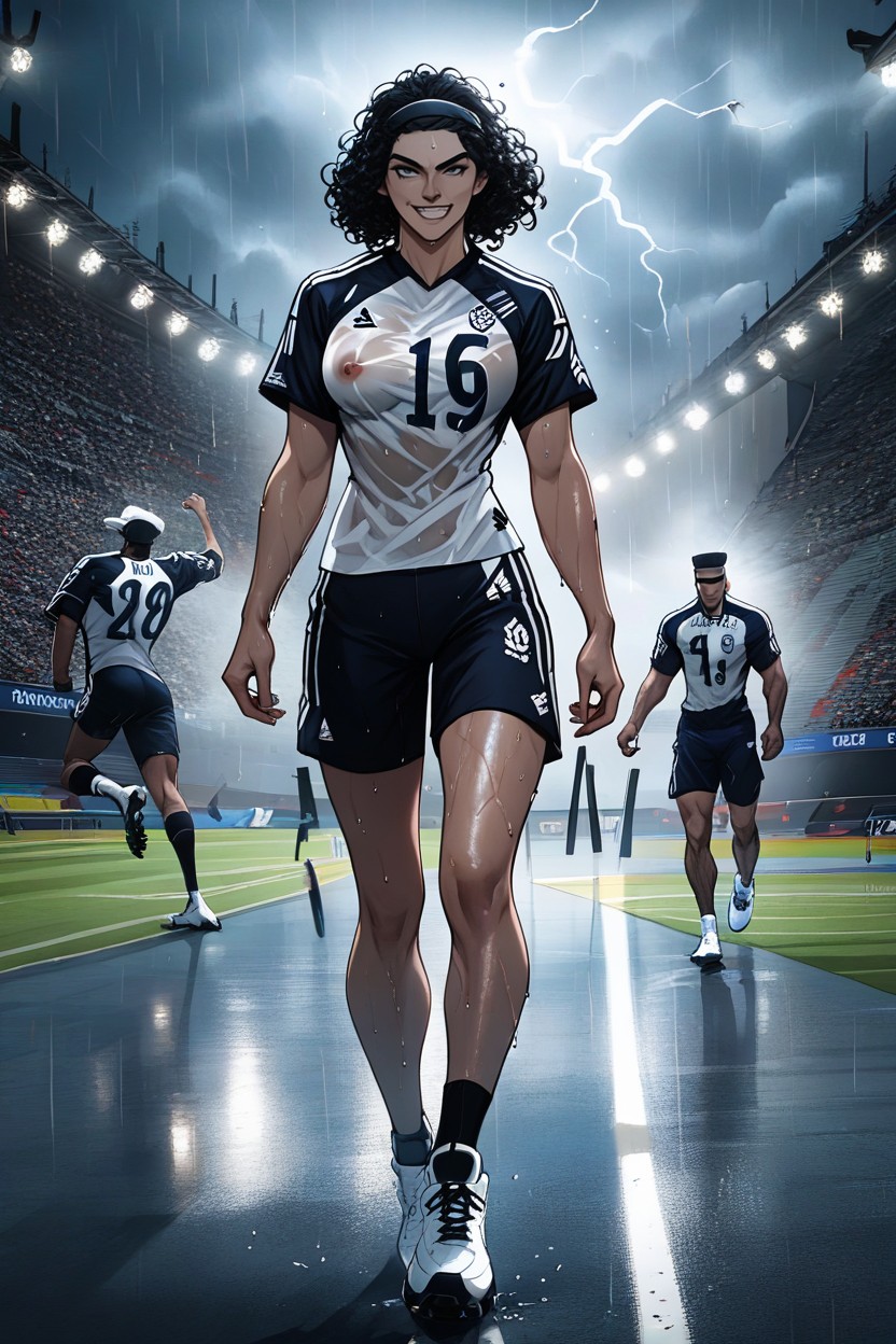 Big Grin, Soccer Stadium, Howard Chaykin Style Hentai AI Porn