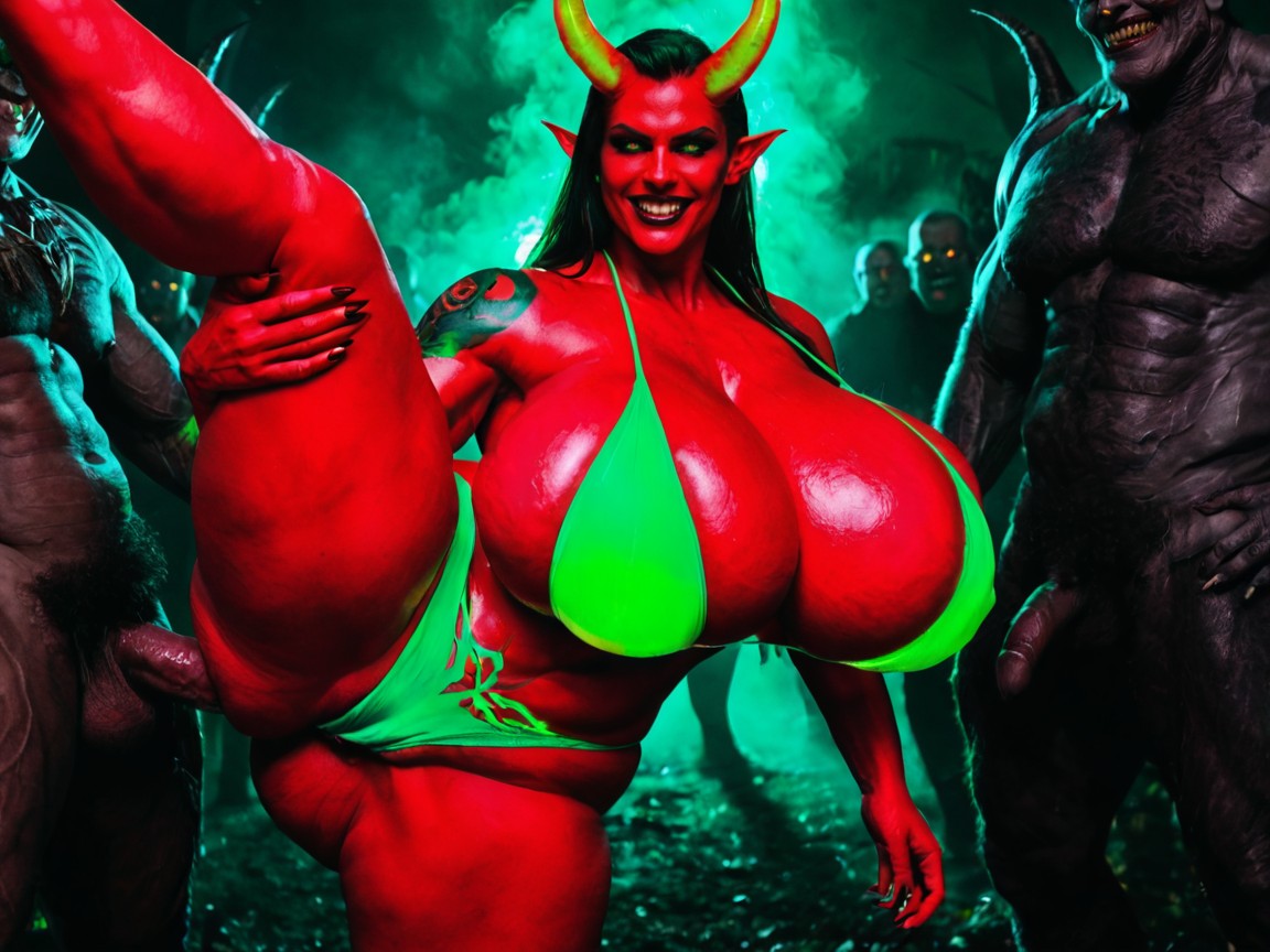 Very Bright Fluorescent Glowing Horns, High Resolution, 18+ AIポルノ
