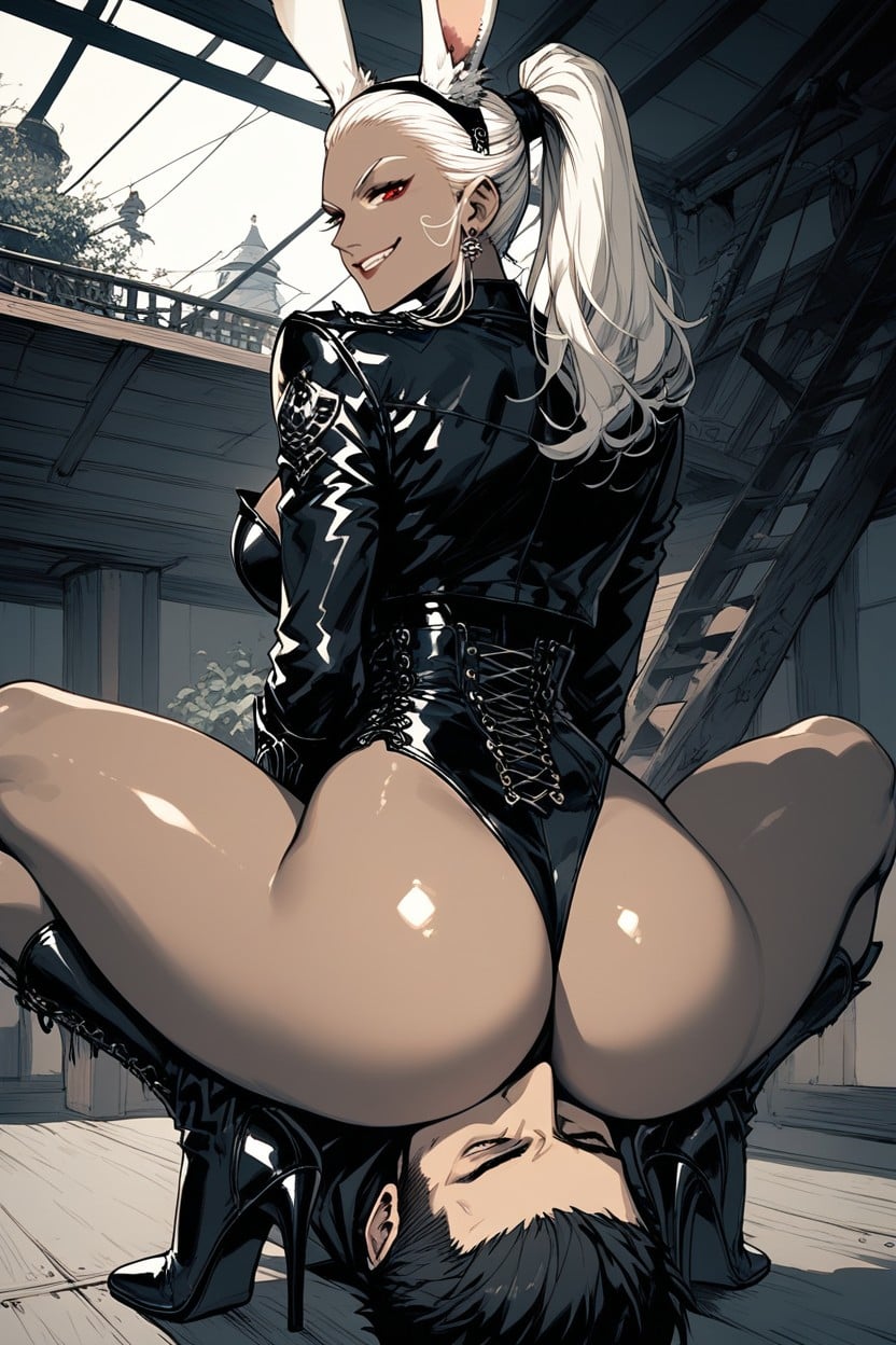 Dark Skin, 2 People, Leather Pirate Outfit Hentai AI Porn